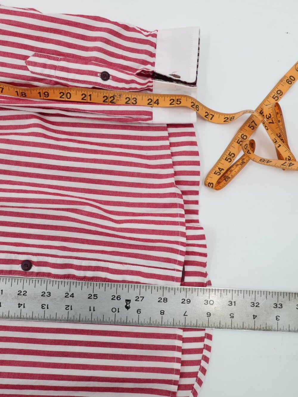 Rock Roll N Soul Shirt Men XL Cotton Button Up Long Sleeve Striped contrast trim - Picture 10 of 12